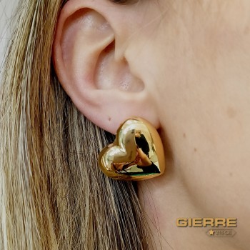 MOR084 '60s style big heart button earrings MOR084 '60s style big heart button earrings